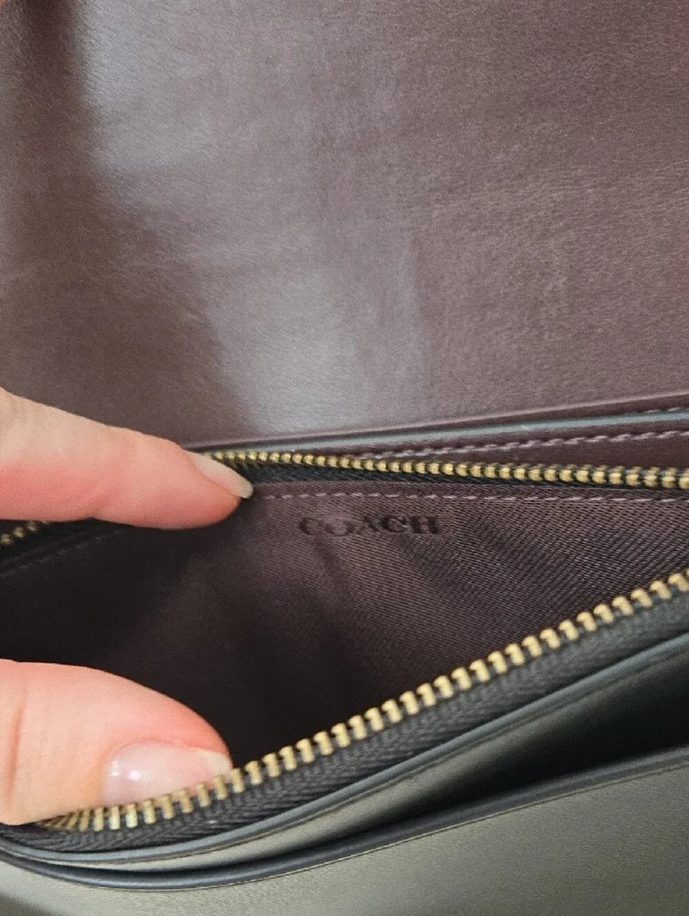COACH Multicolor Ribbed Leather Crossbody — Black Trim with Pastel Stripe Panel